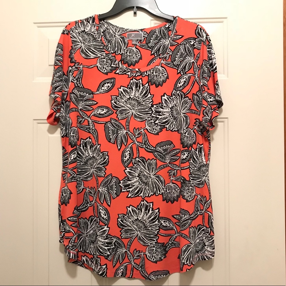 JM Collection Scoop Neck Tunic Tee